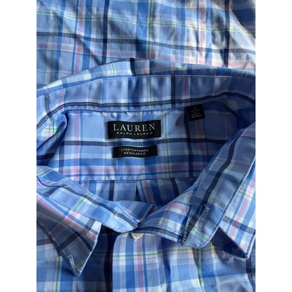 Lauren Ralph Lauren Men's 3XL 34/35 Button Down Shirt Blue - Picture 4 of 6
